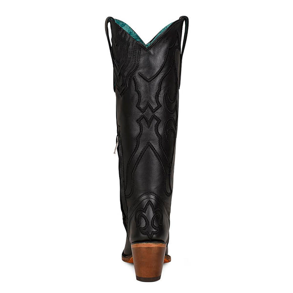 Corral Black Self Embroidered Pullstrap Boots