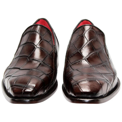 Fennix of Italy Genuine Alligator Skin DUSTIN Chocolate Loafers (USA Men Size)