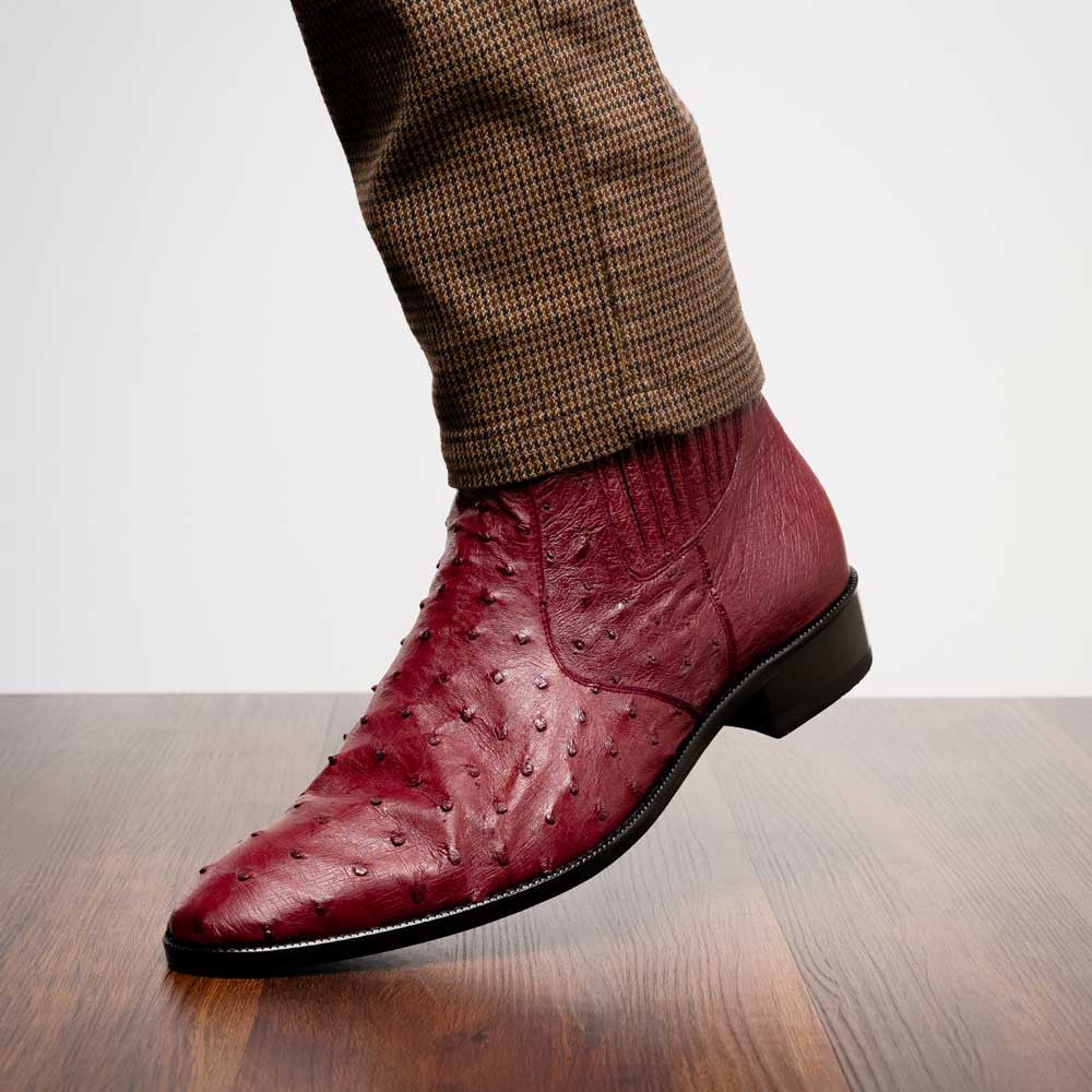 Marco Di Milano Giorgio Genuine Ostrich Chelsea Boot - Wine