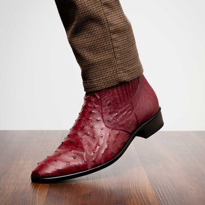 Marco Di Milano Giorgio Genuine Ostrich Chelsea Boot - Wine