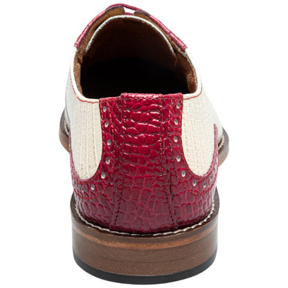 Stacy Adams Tarango Modified Cap Toe Raspberry w/Ivory Oxford Shoes for Men