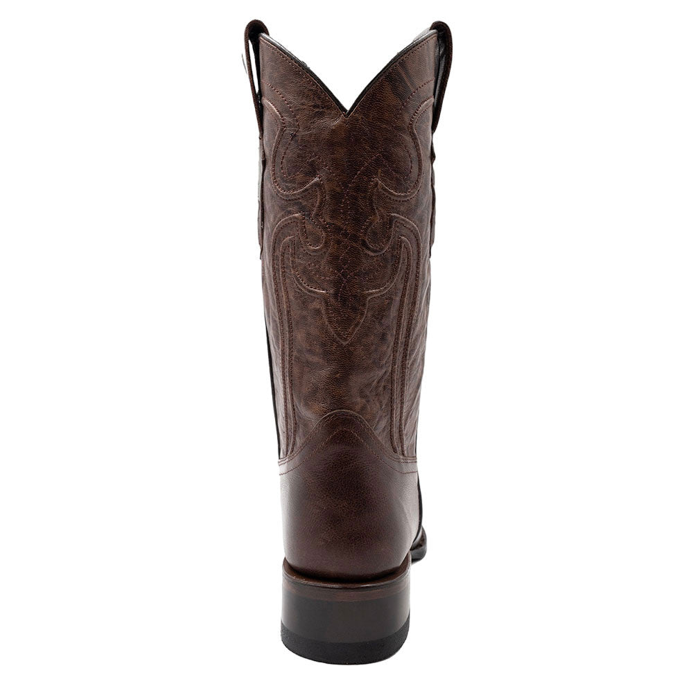 Ferrini Wyatt Chocolate Full Grain Narrow Square Toe Leather Cowboy Boots