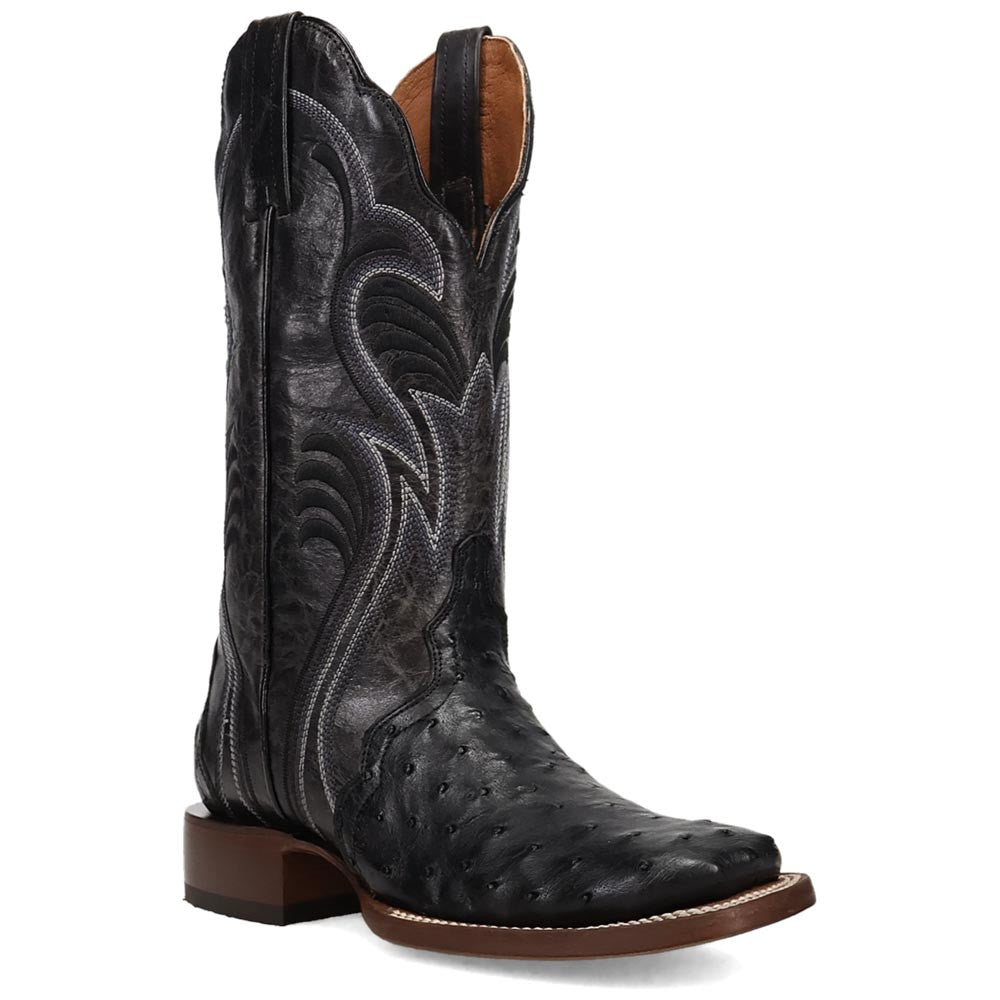 Dan Post Reese Black Women's Full Quill Ostrich Western Boots