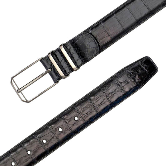 Mezlan Men's Genuine Crocodile Belt in Black