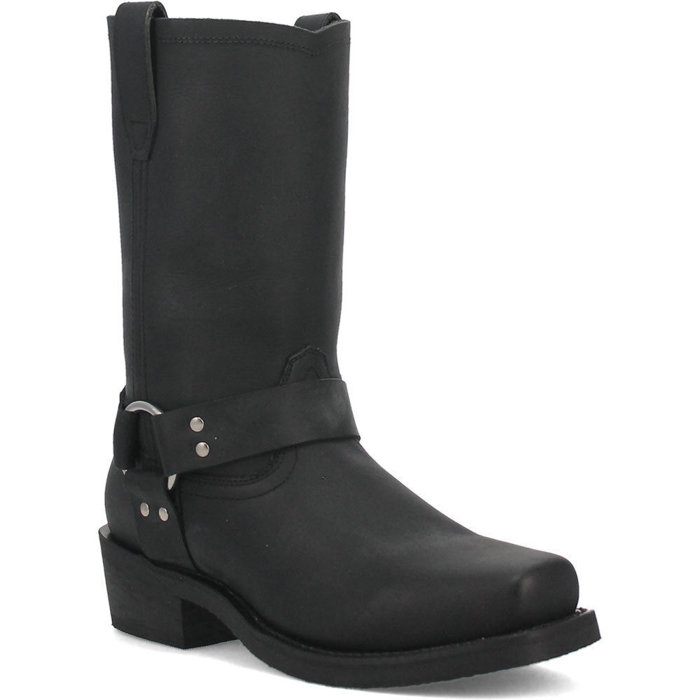 Dingo Dean Black Leather Snoot Toe Western Cowboy Harness Boot (USA Men Size)