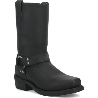 Dingo Dean Black Leather Snoot Toe Western Cowboy Harness Boot (USA Men Size)