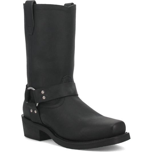 Dingo Dean Black Leather Snoot Toe Western Cowboy Harness Boot (USA Men Size)