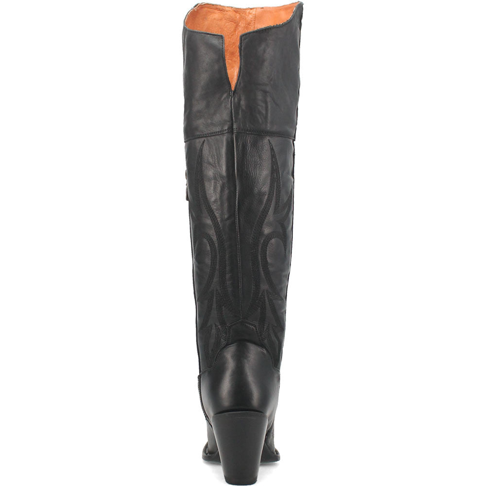 Dan Post Women’s Jilted Black 20” Snip Toe Over-the-Knee Zipper Boot