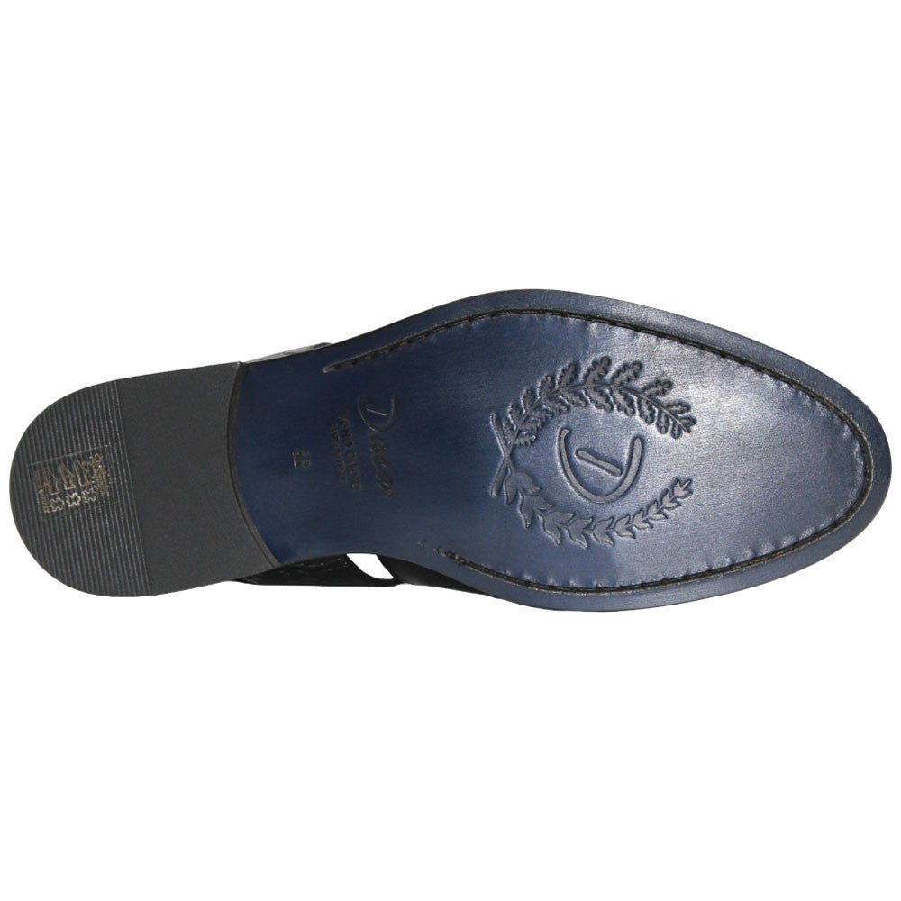 Positano Black Calfskin Crocodile Print Leather Sandal | Duca Dress Sandals