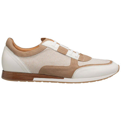Mezlan Shoes Men’s Bone/Sand Suede & Linen Riumar Hybrid Sneaker