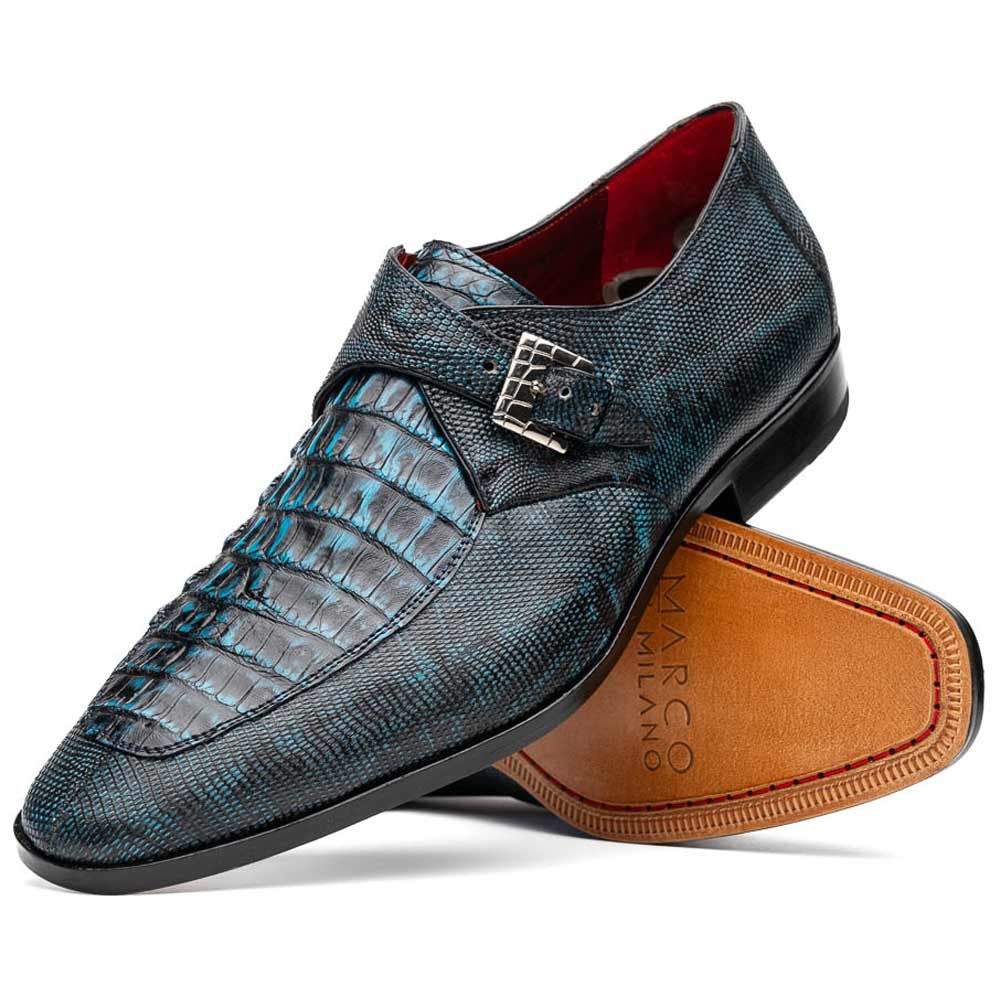 Toluca Genuine Crocodile and Lizard Skin Monk Strap | Marco Di Milano Exotic