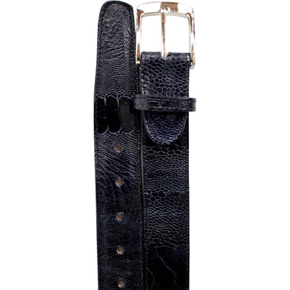 Belvedere Men's Navy Ostrich Leg Belt