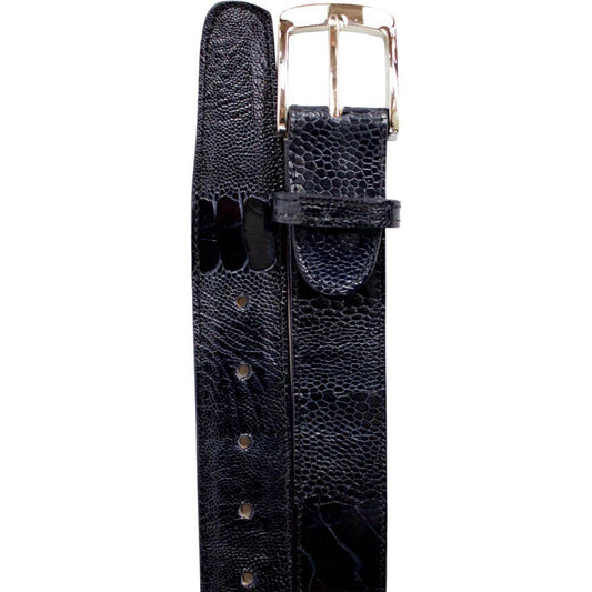 Belvedere Men's Navy Ostrich Leg Belt
