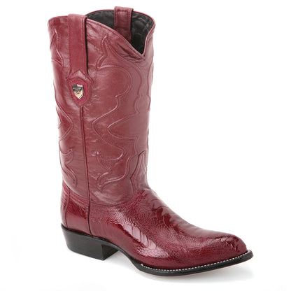 Wild West Burgundy Genuine Ostrich Skin Boots