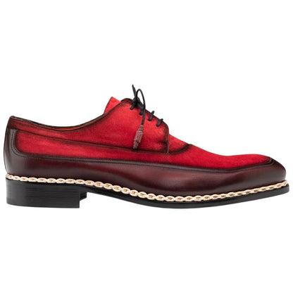 Mezlan Summit Men's Burgundy Calfskin & Suede Derby