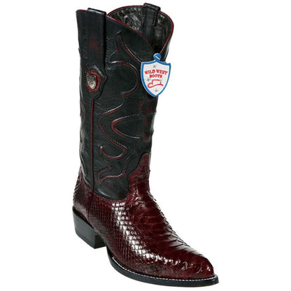 Wild West Burgundy Genuine Python Boots