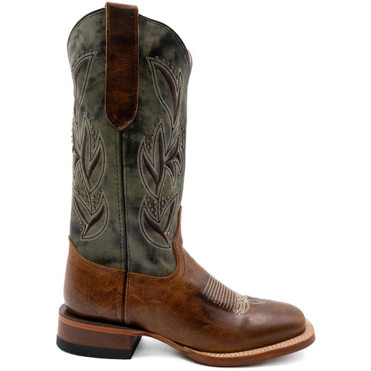 Ferrini Women’s Maggie Brown Square Toe Leather Cowboy Boots