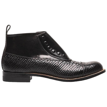 Stacy Adams MADISON Black Spectator Spat Cap Toe Demi Boots