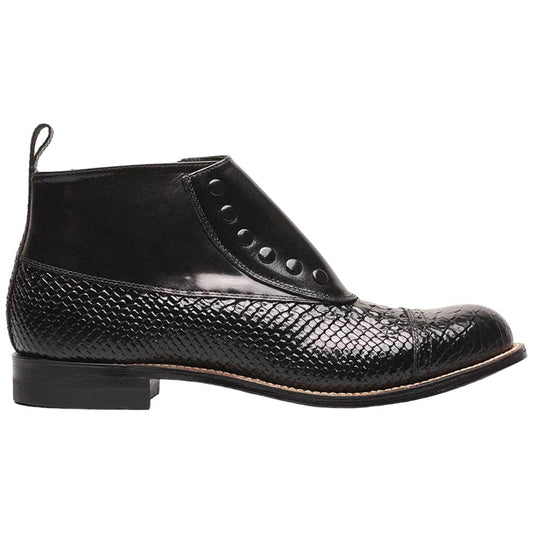 Stacy Adams MADISON Black Spectator Spat Cap Toe Demi Boots