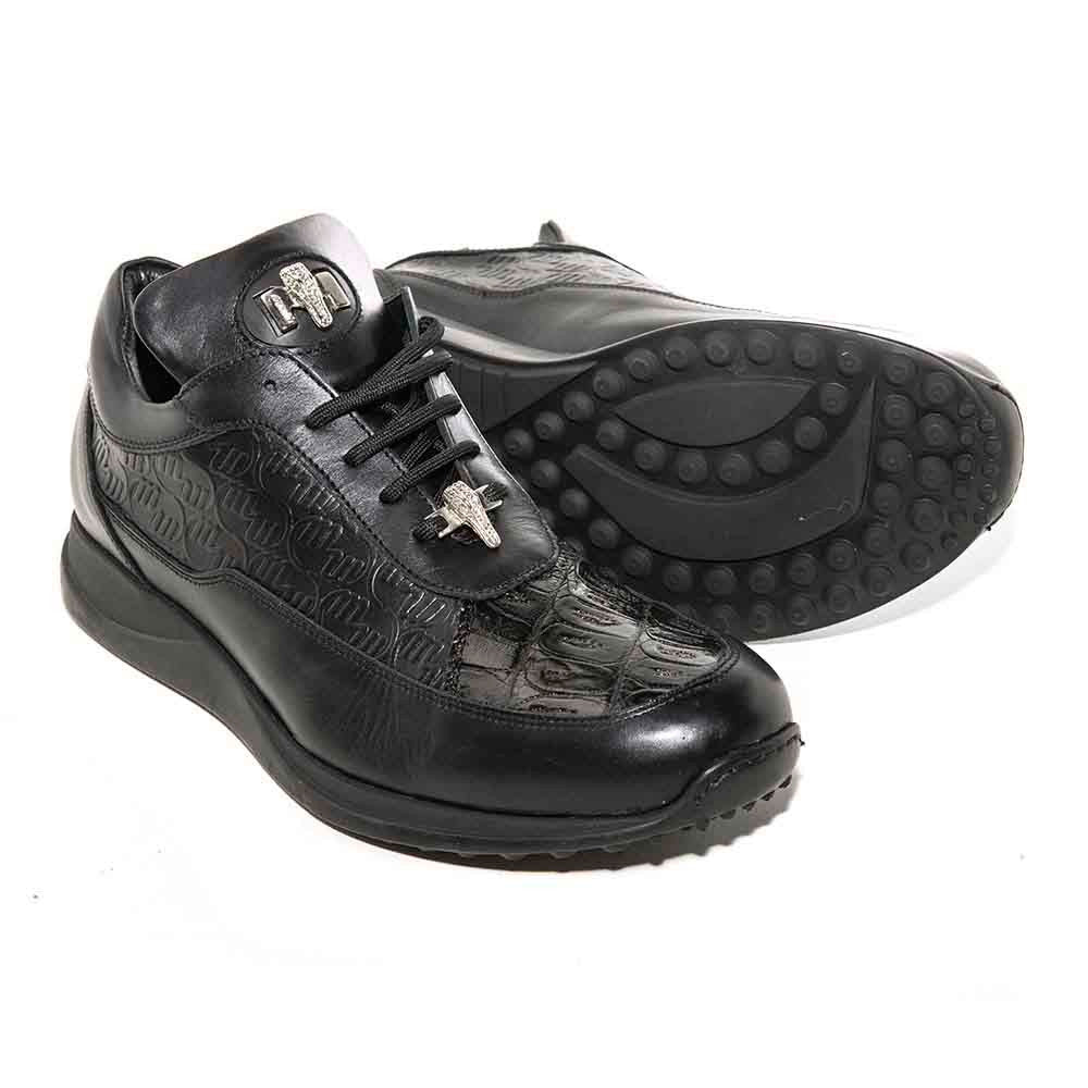 Mauri Black Genuine Crocodile Skin Casual Sneaker