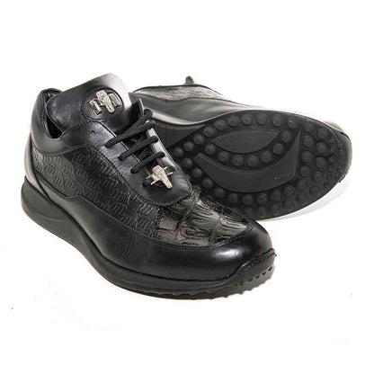 Mauri Black Genuine Crocodile Skin Casual Sneaker