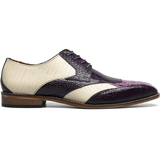 Stacy Adams Tristano Modified Bike Toe Oxford in Purple