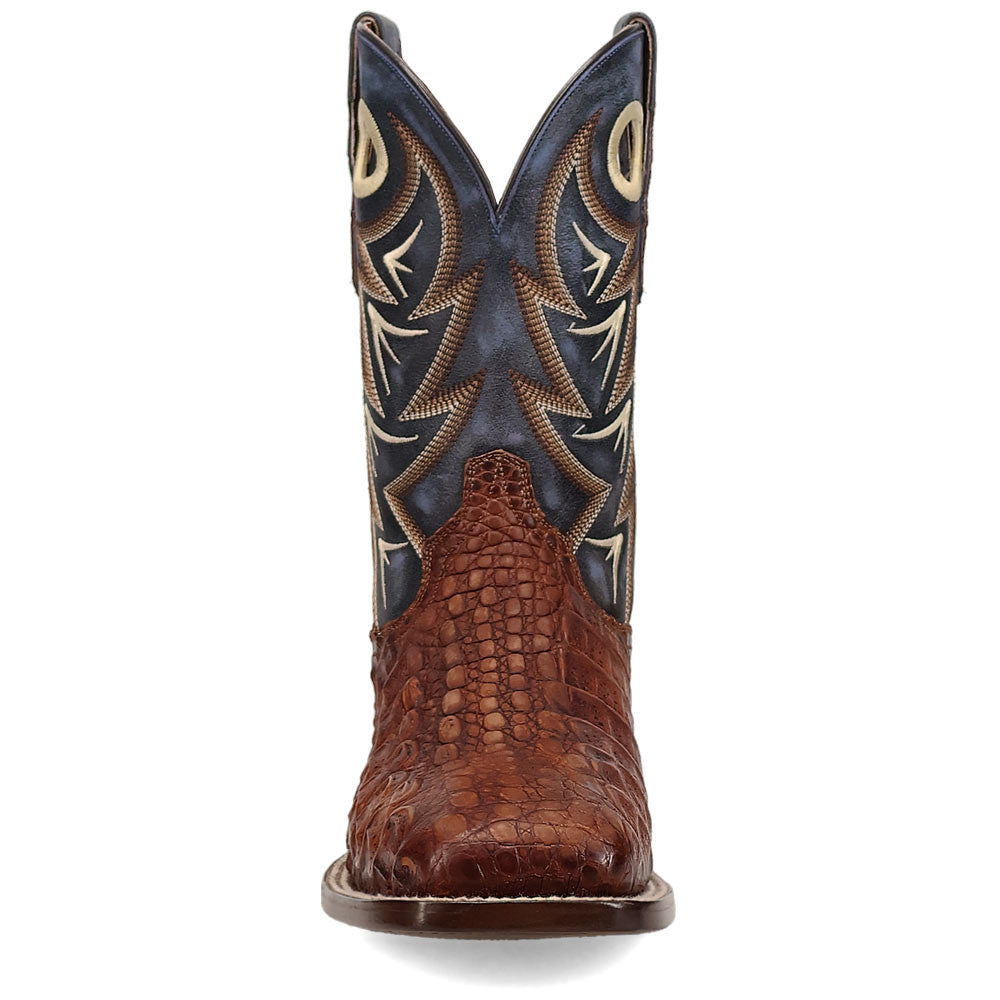 Dan Post Marsh Cognac Caiman Skin Cognac Square Toe Western Cowboy Boots