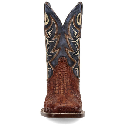 Dan Post Marsh Cognac Caiman Skin Cognac Square Toe Western Cowboy Boots