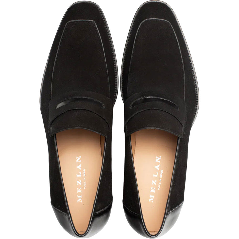 Mezlan Men's Galeno Suede Penny Loafer in Black