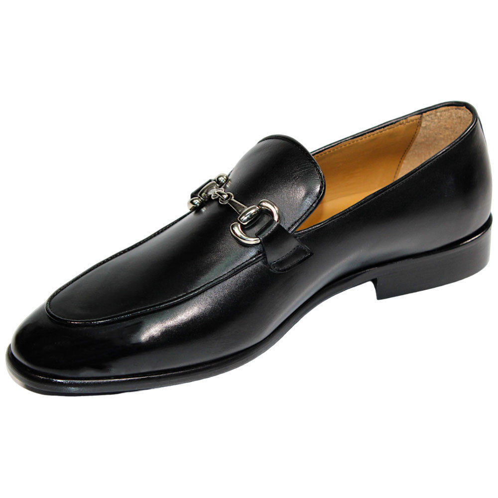 Duca Vasto Men's Black Calf-Skin Leather Loafers