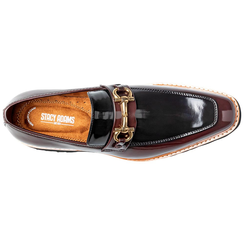 Stacy Adams Carabello Moc Toe Bit Slip-On - Burgundy Multi