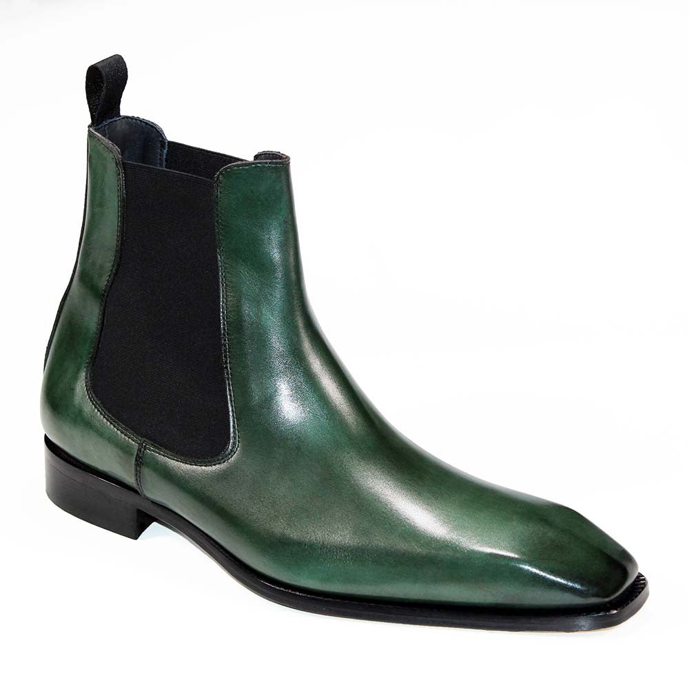 Duca Empoli Men's Green Calf-Skin Leather Boots