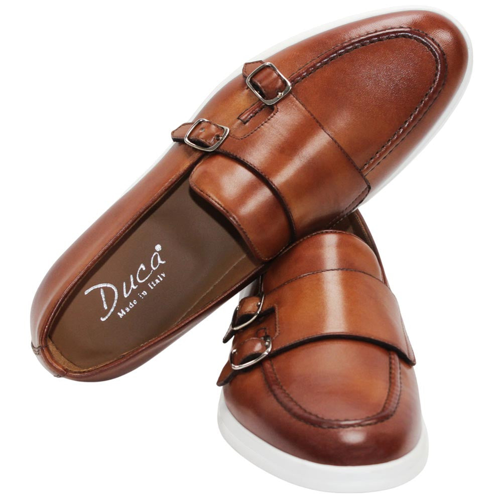 Duca Men's Rimini Cognac Italian Calf Leather Slip-On Loafer
