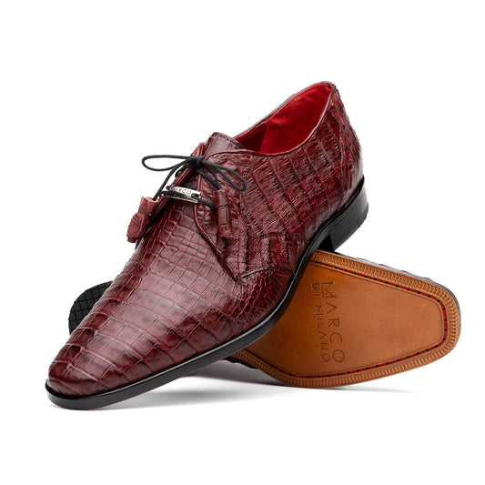 Marco Di Milano Lacio Derby Wine Caiman Shoes
