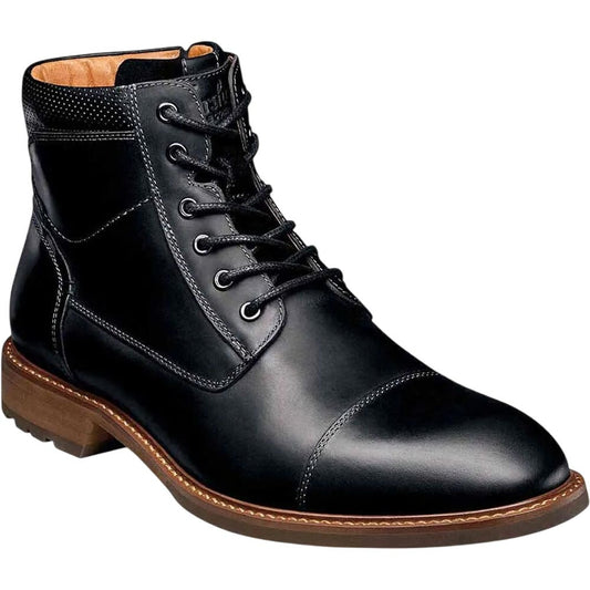 Florsheim Lodge Black CH Cap Toe Lace Boots