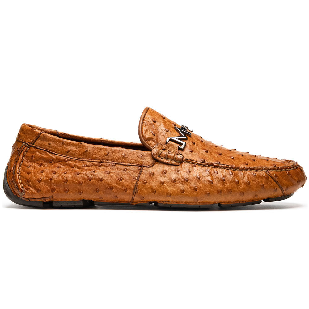 Bolonia Men’s Brandy Genuine Ostrich Horse-Bit Driver Loafers | Marco Di Milano