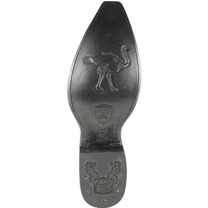 Wild West Black Ostrich Leg Snip Toe Boots