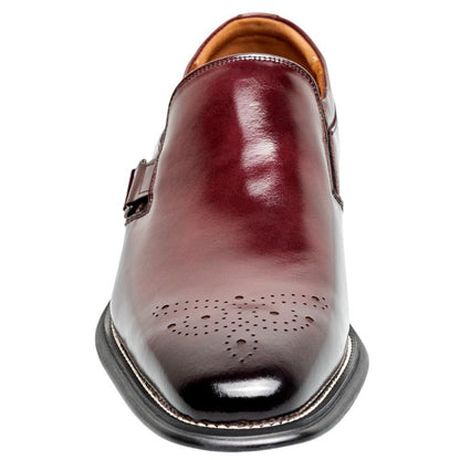 Stacy Adams Alistair Plain Toe Ornament Slip-On - Burgundy