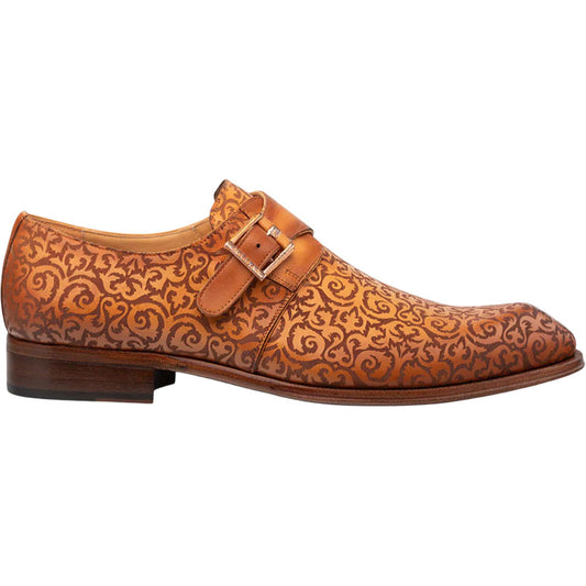 Mezlan Men's Soria Decoratively Embossed Monk Strap in Camel