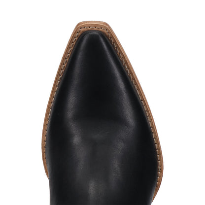Dan Post Heartland Leather Black Zipper Snip Toe Western Cowgirl Boots