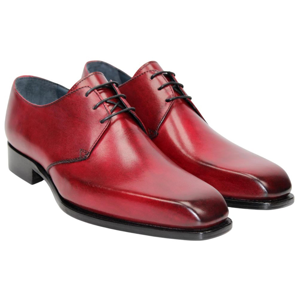 DUCA Sermoneta Antique Red Men's Italian Calf Leather Derby Dress Shoes