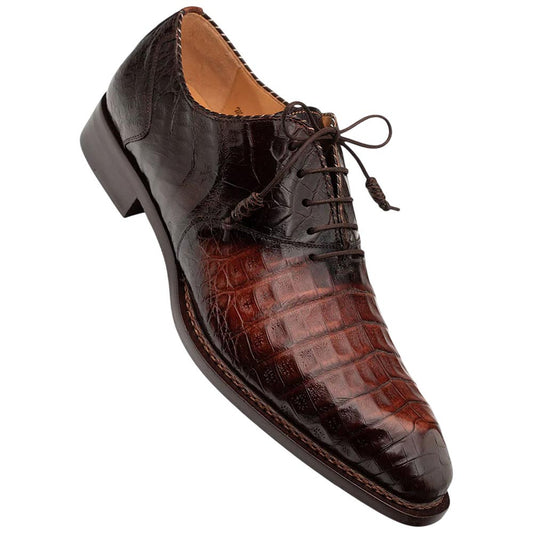 Mezlan of Spain Westside Two-Tone Genuine Crocodile Skin Oxford Dress Shoes in Sport/Brown