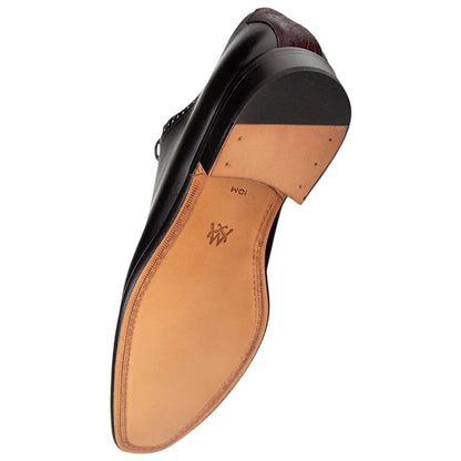 Mezlan Eagle Calf/Suede Oxford - Men's Black/Wine Multi-Toned Oxford
