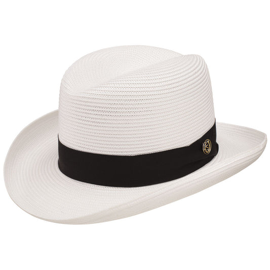 Stetson El Dorado White Florentine Milan Straw Homburg Hat