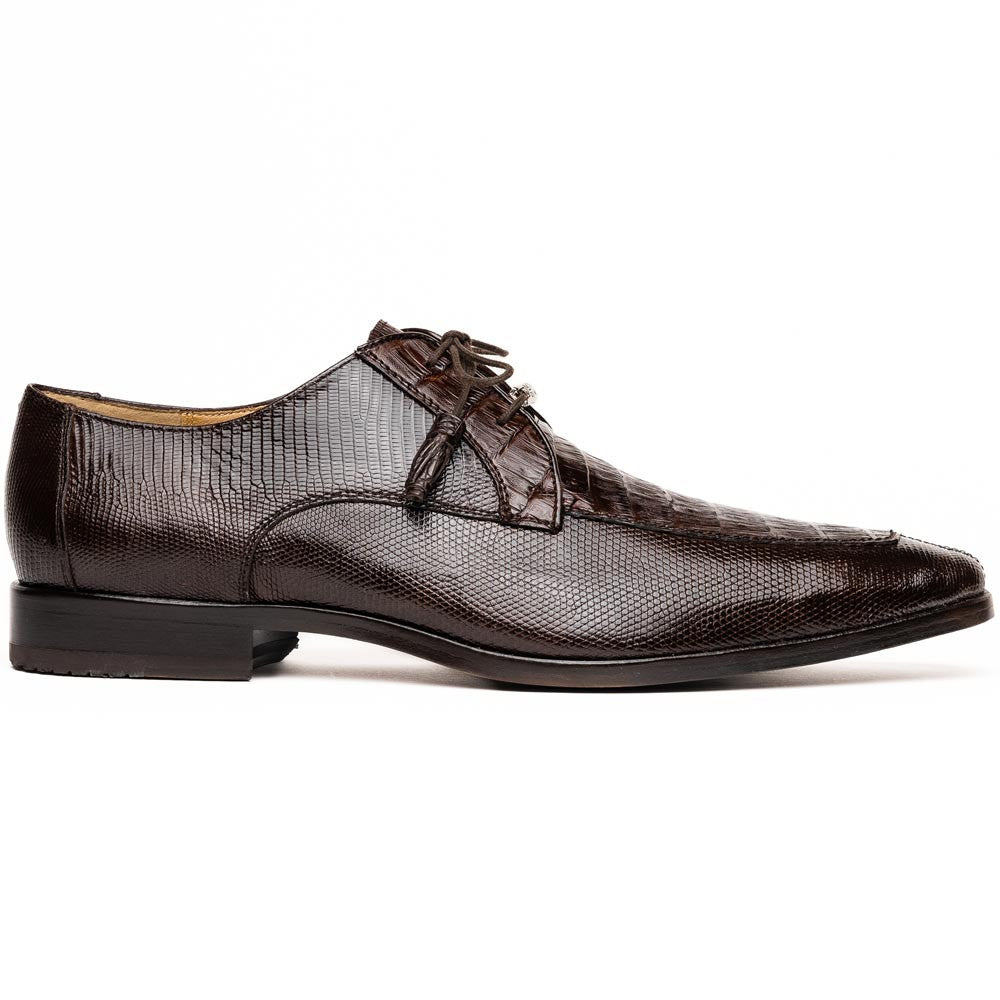 Merida Genuine Caiman and Lizard Skin Brown Dress Derby | Marco Di Milano