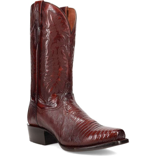 Dan Post Ringold Lizard Skin Antique Tan 13" Cowboy Heel Boots (USA Men Size)