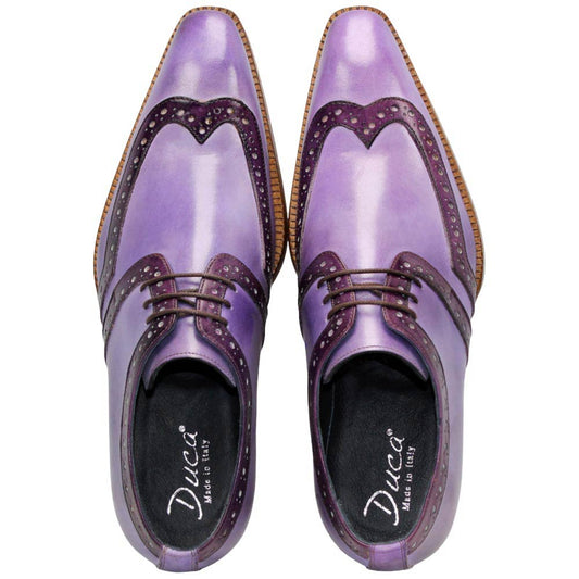 Duca Savona Lavender Calfskin leather wing-tipped Oxfords for Men