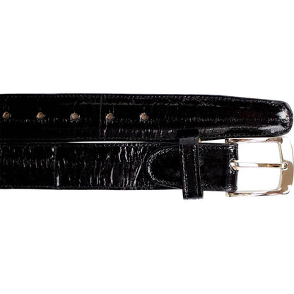 Belvedere Men's Black Eel Belt