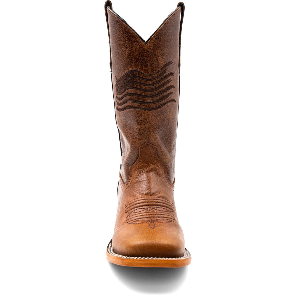 Ferrini Men's Patriot Honey Square Toe Leather Cowboy Boots