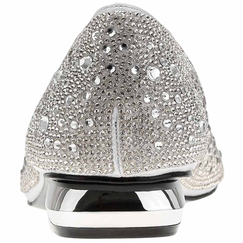 Lady Couture Fever Women's Silver Rhinestone Crystal Pointed Toe Dress Shoes